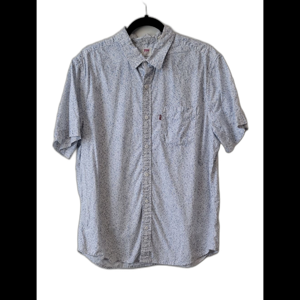 Levi's Summer Light Blue Short-Sleeve Button-Down with Micro Speck Print